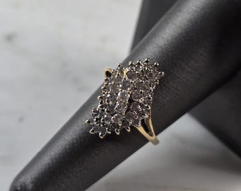 Exquisite Womens Vintage Estate 14K Gold Diamond Cluster Ring 5.3g #E1109