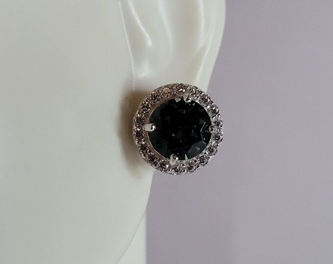 Womens Estate Sterling Silver Modernist CZ Earrings 4.5g E2491