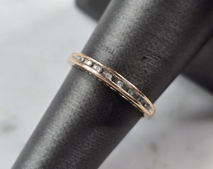 Womens Vintage Estate 10K Rose Gold Diamond Ring 1.7g #E3458