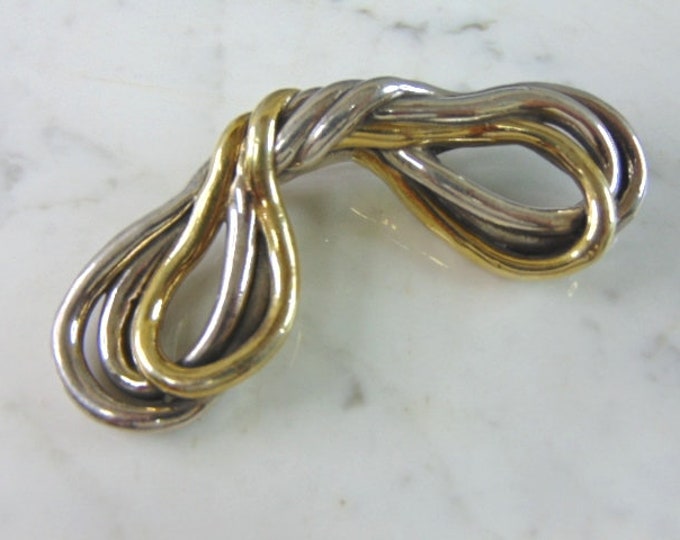 Womens Vintage Estate Sterling Silver Modernist Brooch 22.3g E5437