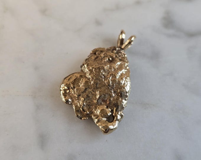 Vintage Estate 14k Yellow Gold Nugget Pendant 4.9g E7508