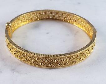 Womens Vintage Estate 22K Yellow Gold Bangle Bracelet 23.1g E2900