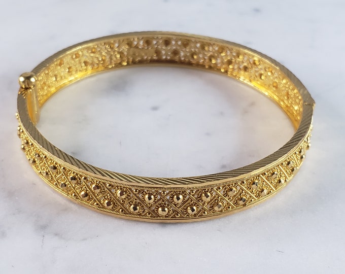 Womens Vintage Estate 22K Yellow Gold Bangle Bracelet 23.1g E2900