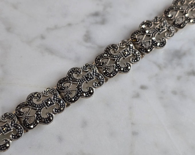 Womens Vintage Estate Sterling Silver Modernist Link Bracelet 26.0g E7988