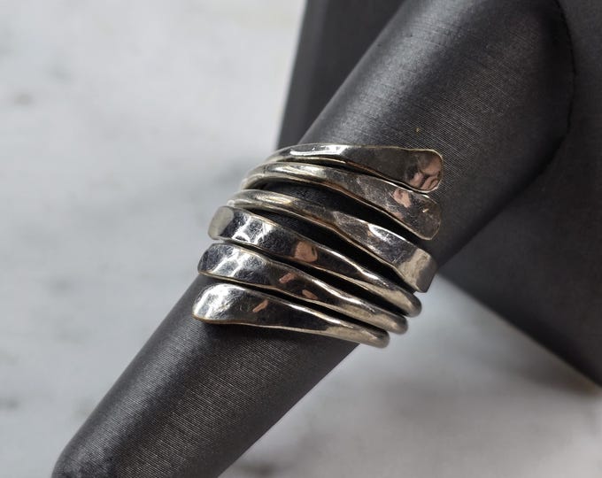 Womens Estate Sterling Silver Modernist Ring 6.3g E6547