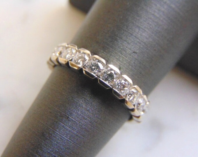 Womens Vintage Estate 14K White Gold Diamond Ring 3.1g E2493