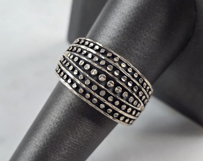 Womens Vintage Estate Sterling Silver Modernist Ring, 7.5g E6850