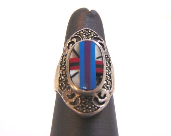 Womens Vintage Estate Sterling Silver Southwestern, Native American Zuni Ring 7.2g E1562