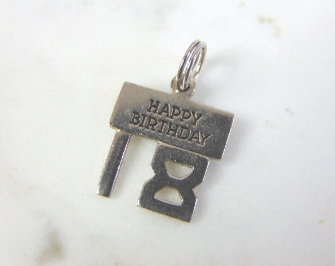 Womens Vintage Estate Sterling Silver 18th Birthday Charm 1.7g E989