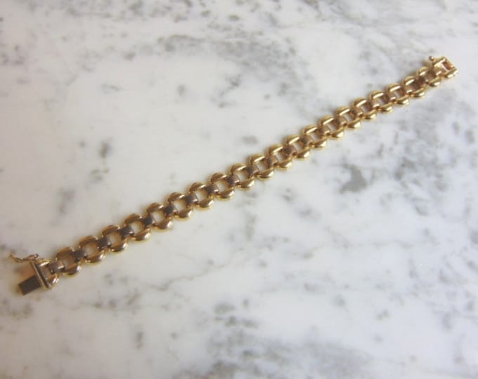 Lovely Womens Vintage Estate 14K Yellow Gold Link Bracelet 15.5g E3043
