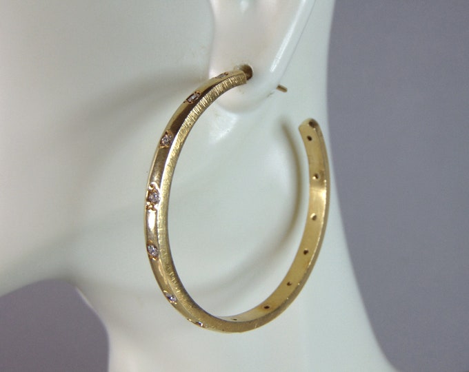 Womens Vintage Estate Sterling Silver Gold Tone Hoop Earrings 14.5g E965