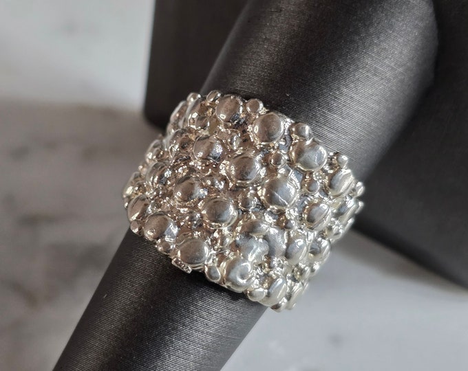 Womens Vintage Estate Sterling Silver Modernist Ring 8.8g E7124