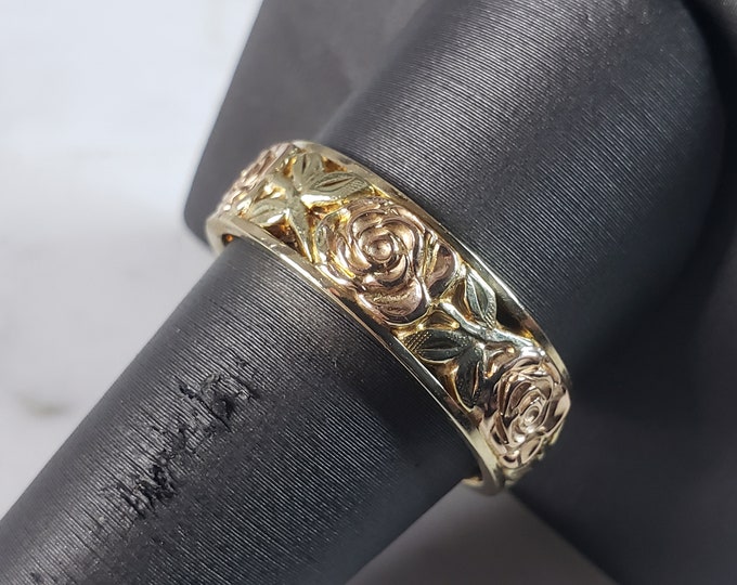 Womens Vintage Estate 14K Yellow & Rose Gold Diana Ring 9.7g E6240