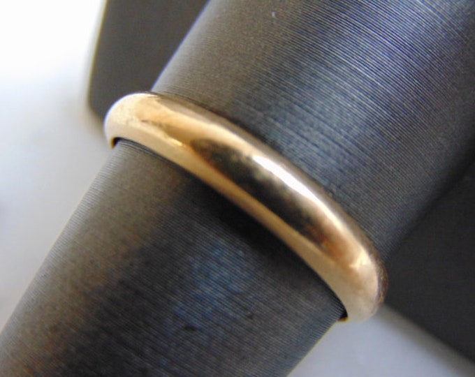 Mens Vintage Estate 14k Yellow Gold Wedding Band Ring 3.6g #E3589