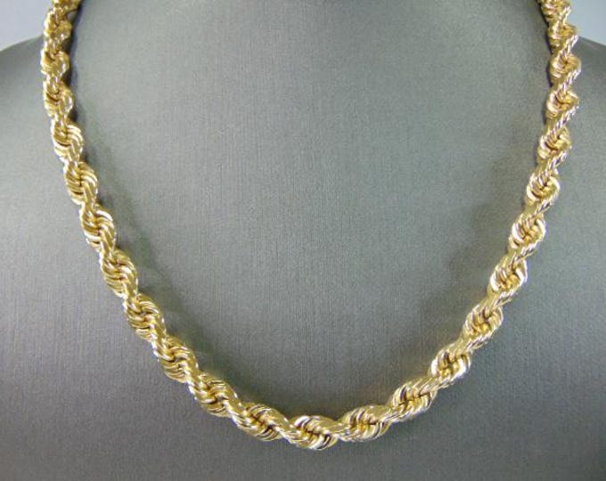Heavy Vintage Estate 14K Yellow Gold  Rope Necklace 67.1g E2000
