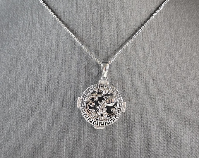 Womens Sterling Silver Aquarius Zodiac Pendant Necklace 3.5g E7290