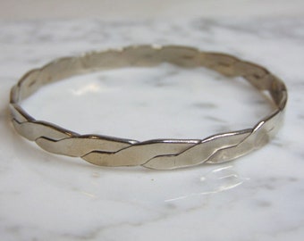 Womens Vintage Estate Sterling Silver Modernist Bracelet 16.3g E5028