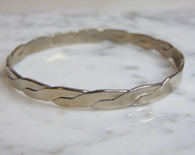 Womens Vintage Estate Sterling Silver Modernist Bracelet 16.3g E5028