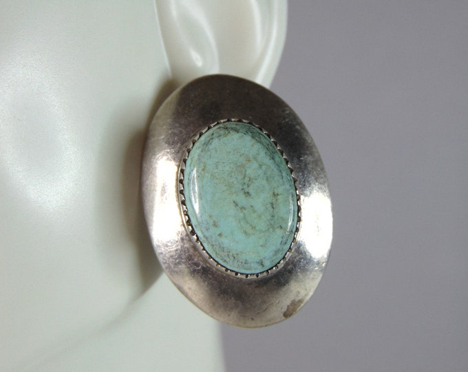 Womens Vintage Estate Sterling Silver Turquoise Earrings 14.4g E5328