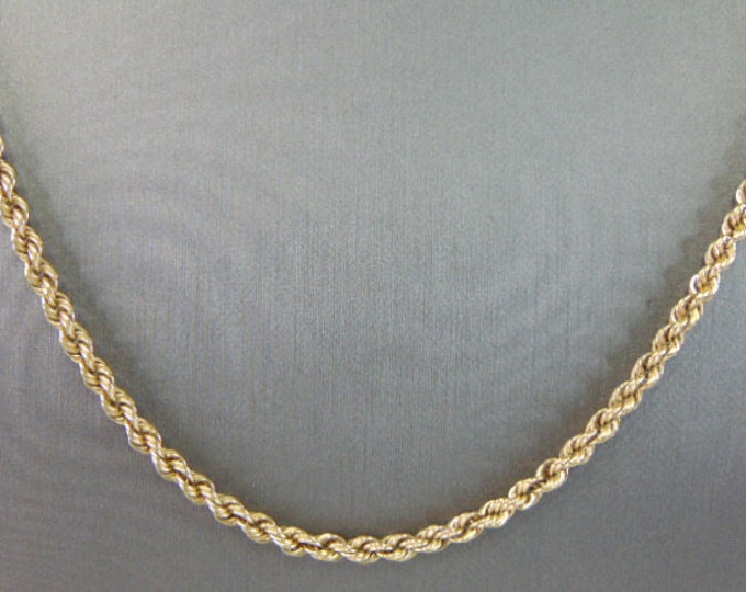 Heavy Vintage Estate 14K Yellow Gold  Rope Necklace 25.4g E4057