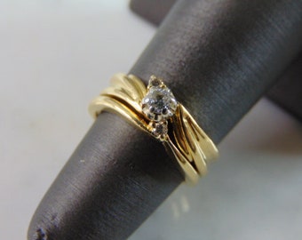 Womens Vintage Estate 14k Gold Diamond Ring 4.8g E2828