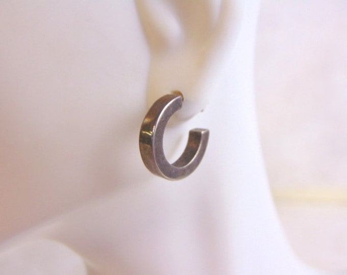 Pr of Womens Sterling Silver Open Hoop Stick Earrings 4.2g E4124