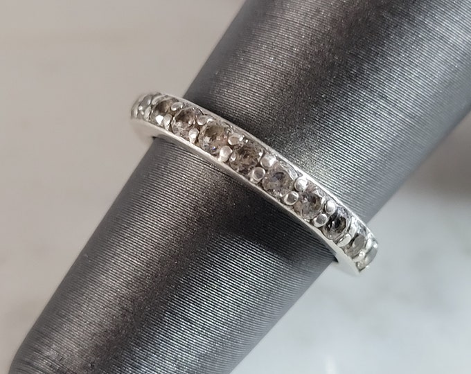 Womens Vintage Estate Sterling Silver Cubic Zirconia Ring 2.2g #E4693