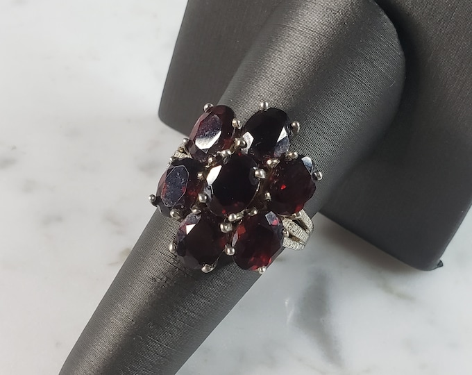 Womens Vintage Estate Sterling Silver Modernist Floral Ring 6.7g E6503
