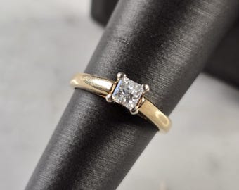 Womens Vintage Estate 14k Yellow Gold Diamond Engagement Ring 3.2g #E4786