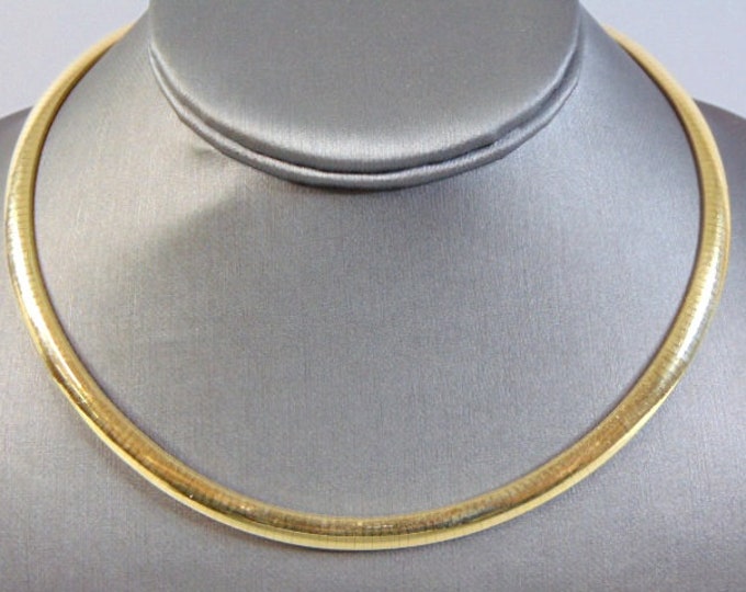 Womens Vintage Estate 14K Yellow Gold Italian Choker Necklace 37.3g E1883
