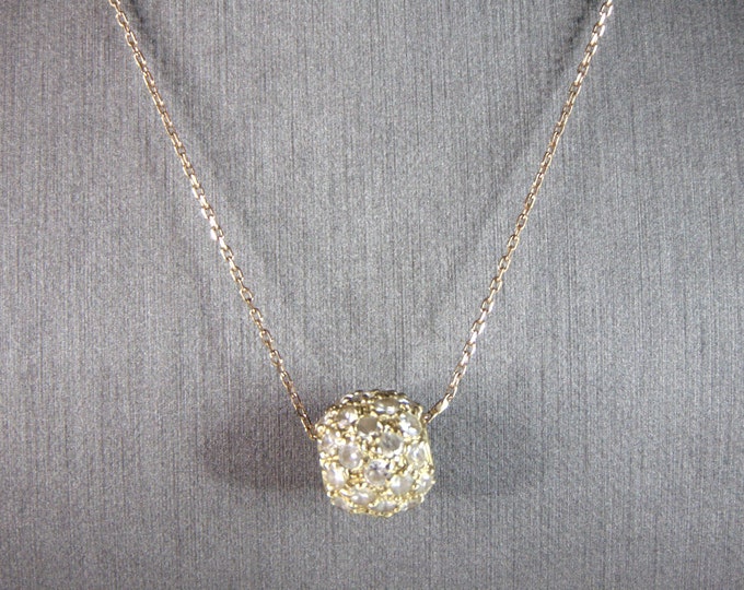 Womens Vintage Estate 14K Yellow Gold Modernist Pendant Necklace 5g E2618