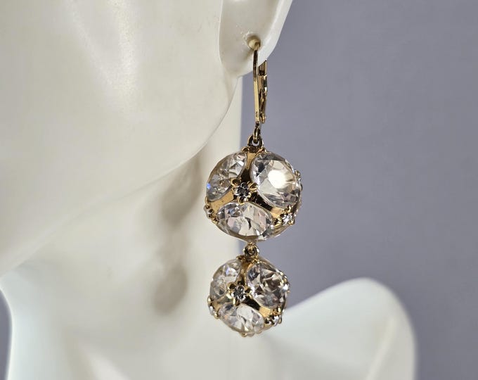 Womens Vintage Estate Sterling Silver Gold Tone Modernist Earrings 23.2g E1646