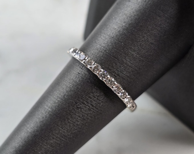 Womens Vintage Estate 14k White Gold Diamond Ring 1.8g E5156
