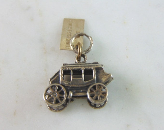 Womens Vintage Estate Sterling Silver Carriage Charm 3.6g E4378
