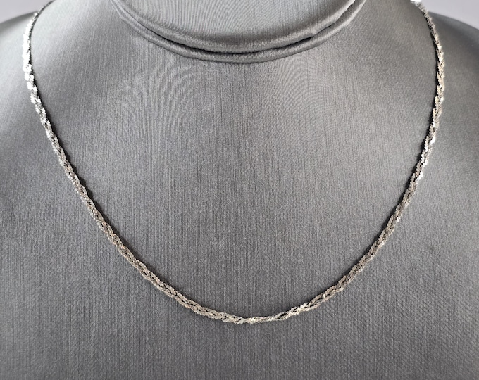 Womens Vintage Estate Sterling Silver Braided Italian Necklace 3.7g E3251