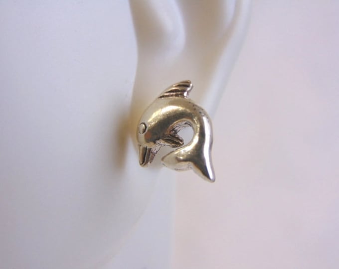 Vintage Estate Sterling Silver Dolphin Earrings 2.4g E4029