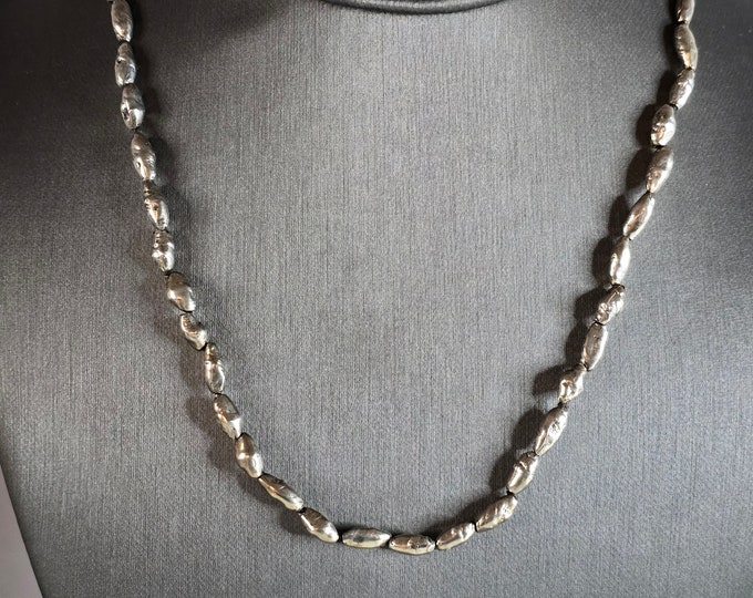 Women's Vintage Estate Sterling Silver Modernist Brutalist Necklace 44.1g E7237