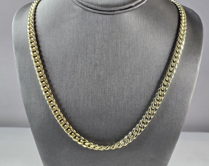 Mens Vintage Estate 10K Gold Italian Chain Link Necklace 31.8g E7367