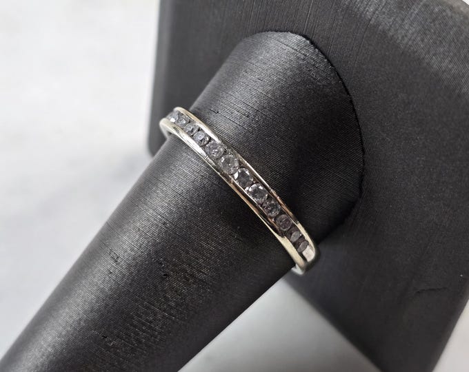 Womens Vintage Estate 10K White Gold Diamond Ring 2.5g #E5189