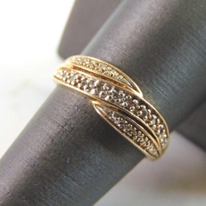 Womens Vintage Estate 14K Yellow Gold Diamond Ring 2.9g E2796