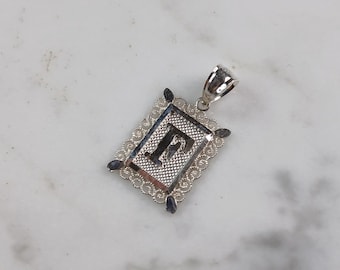 Womens Sterling Silver Initial Letter " F " Pendant 1.0g E4814