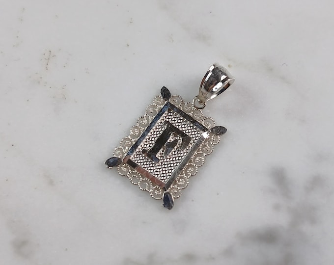 Womens Sterling Silver Initial Letter " F " Pendant 1.0g E4814