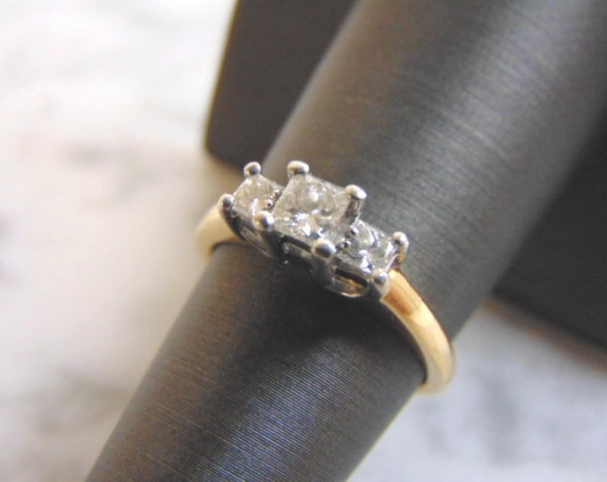 Women's Vintage Estate 14K Yellow Gold Diamond Ring, 3.8g E3845