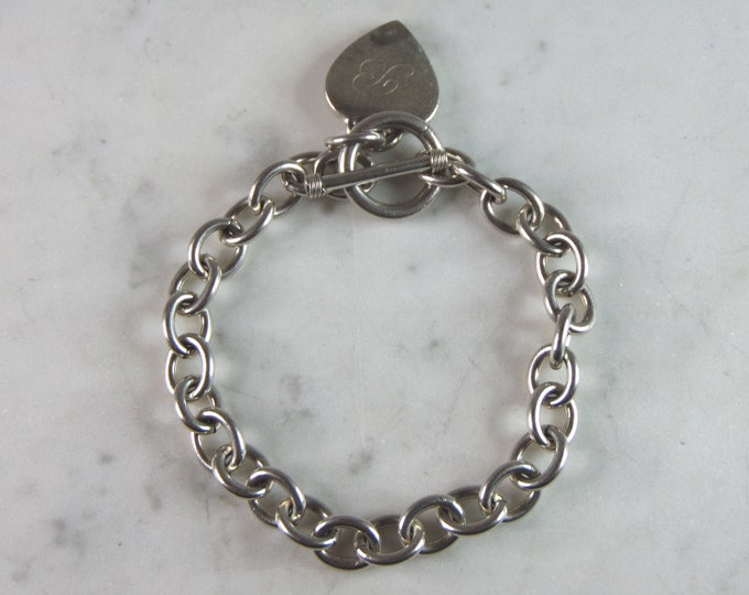 Womens Vintage Estate Sterling Silver Charm Bracelet 32g E5400