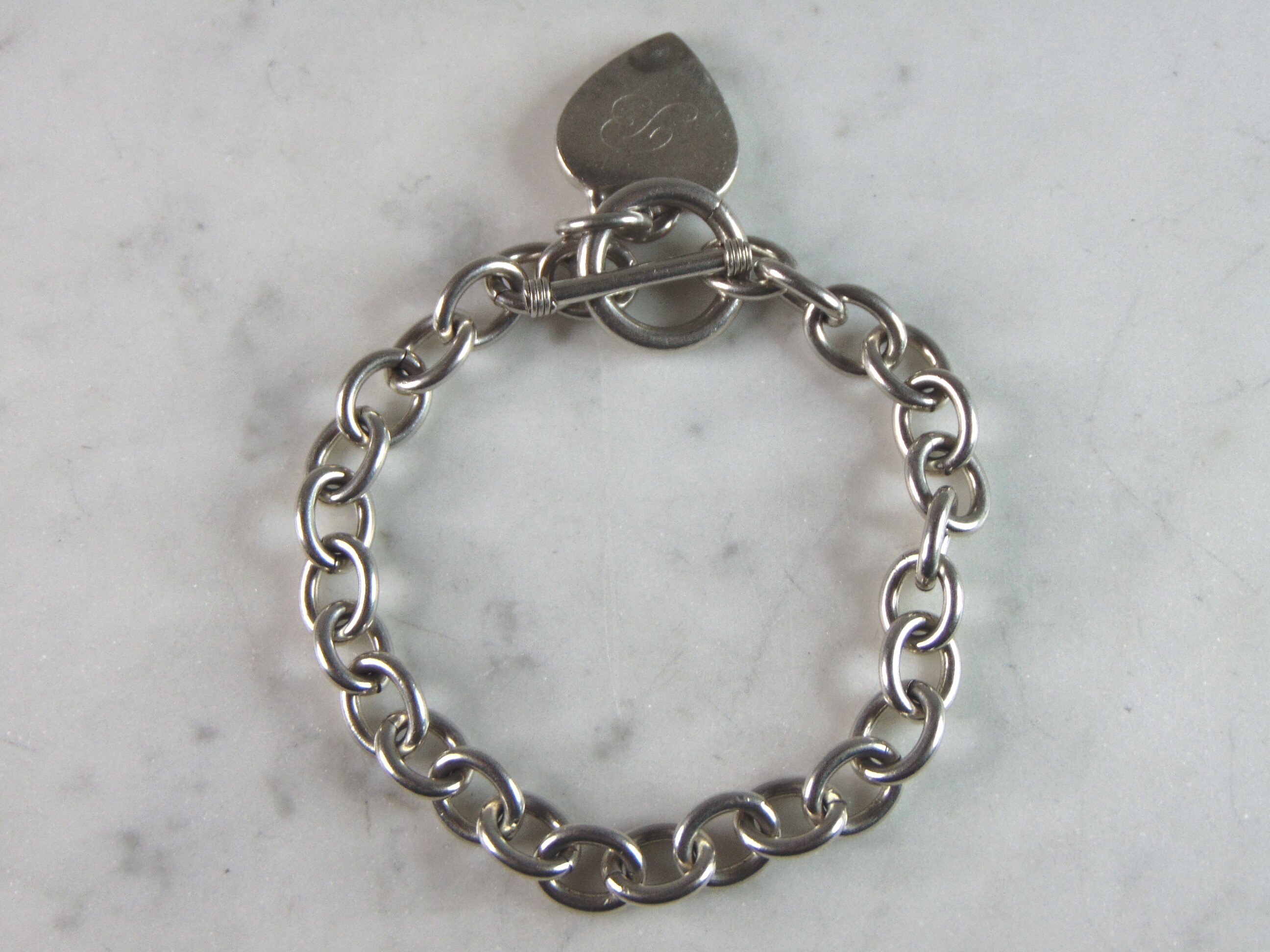 Womens Vintage Estate Sterling Silver Charm Bracelet 32g