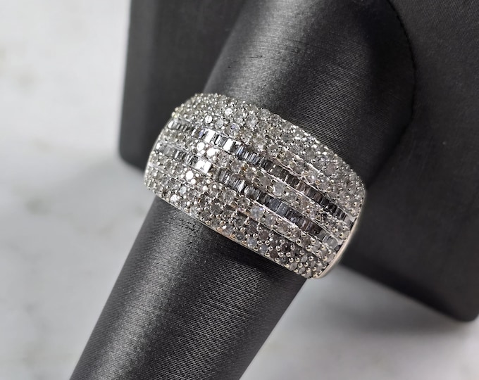 Womens Vintage Estate 10K Yellow Gold Modernist Diamond Ring 6.0g E7751