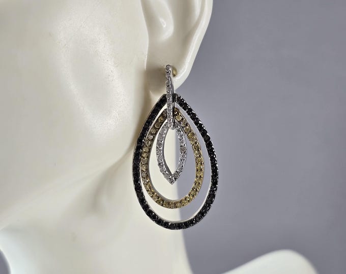 Womens Vintage Estate Sterling Silver Modernist Earrings 11.1g E3005
