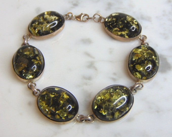 Womens Vintage Estate Sterling Silver Stone Bracelet 22.0g E5168