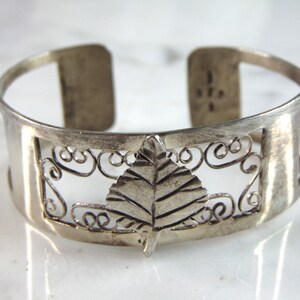 Womens Vintage Estate Sterling Silver Modernist Cuff Bracelet 16.3g E6090