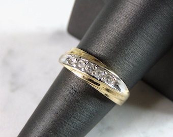 Womens Vintage Estate 14K Yellow Gold CZ Ring 4g E2466